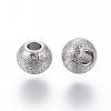 304 Stainless Steel Textured Beads STAS-P108-06-3
