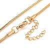 304 Stainless Steel Round Snake Chain Necklaces for Women NJEW-G140-06D-G-3