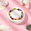 Dyed Natural Shell Nugget Beaded Stretch Bracelet for Women BJEW-JB09383-01-4