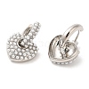 Rack Plating Brass Heart Dangle Hoop Earrings with ABS Imitation Pearl Beaded EJEW-R152-06P-2