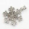 CZ Christmas Jewelry Brass Micro Pave Cubic Zirconia Snowflake Pendants ZIRC-M026-01P-2
