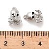 Brass Micro Pave Black Cubic Zirconia Charms KK-C054-24P-3