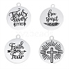 201 Stainless Steel Etched Pendants STAS-SZ0001-15P-1