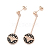 Black Flat Round with Moth and Star Enamel Dangle Earrings STAS-K237-06RG-1