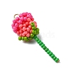 Glass Seed Beaded Rose Pendants PALLOY-MZ00461-03-3