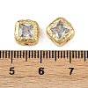 Brass Clear Cubic Zirconia Beads KK-D375-36G-01-3