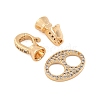 Brass Pave Clear Cubic Zirconia Fold Over Clasps KK-Z066-01G-2