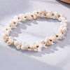 304 Stainless Steel & Shell Pearls Beaded Stretch Bracelets for Women SA-CBAAFEE-03G-1