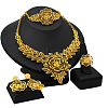 Alloy Pendant Necklaces & Stud Dangle Earrings & Rings & Link Bracelets Sets WGE4917-04-1