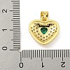 Heart Rack Plating Brass Micro Pave Cubic Zirconia Charms KK-Z053-17G-03-3