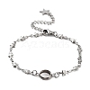 Tarnish Resistant 201 Stainless Steel Link Bracelet Settings Fit for Cabochons MAK-K023-01D-P-1