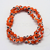 Handmade Evil Eye Lampwork Round Bead Strands X-LAMP-L055-8mm-03-2