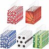 Olycraft 25Pcs 5 Colors Rectangle with Sport Good Pattern Paper Bags CARB-OC0001-01-1