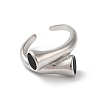 Shell Open Cuff Ring for Women RJEW-C091-03P-02-2