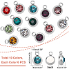 DICOSMETIC 60Pcs 10 Colors 303 Stainless Steel Rhinestone Charms STAS-DC0007-68-2