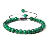 Synthetic Malachite Round Bead Adjustable Braided Bracelets UO3136-35-1