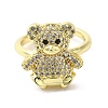 Rack Plating Brass Micro Pave Cubic Zirconia Finger Ring RJEW-C072-32B-01G-2