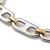 Ion Plating(IP) Two Tone 304 Stainless Steel Oval Link Chain Bracelet BJEW-B078-03GP-2