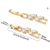 Brass Fold Over Clasps ZIRC-WH0009-02G-2