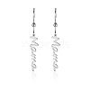 Simple Stainless Steel Mama Dangle Earrings for Mother's Day QW8429-4-1