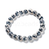 Unisex Natural Sugar Heart Agate Beaded Stretch Bracelets BJEW-K097-01A-05-3