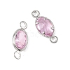 SHEGRACE Brass Pave Cubic Zirconia Oval Connector Charms XGRQ2O269-439B-P-2