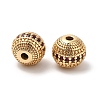 Brass Micro Pave Cubic Zirconia Beads KK-B074-75A-G-2