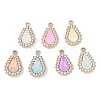 UV Plating Alloy with Mixed Color Glass Rhinestone Pendants FIND-M018-39G-1