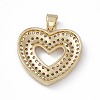 Rack Plating Brass Micro Pave Cubic Zirconia Pendants KK-G451-04G-2