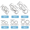   6Pcs 3 Size 925 Sterling Silver Lobster Claw Clasps STER-PH0001-22-2