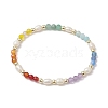 Natural & Synthetic Gemstone & Cultured Freshwater Pearl Beaded Stretch Bracelets for Women BJEW-JB11438-2