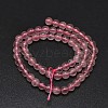 Round Natural Strawberry Quartz Beads Strands G-K068-09-6mm-2