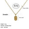 304 Stainless Steel Zodiac Constellation Pendant Paperclip Chain Necklaces ZP0058-10-1