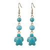 Synthetic Turquoise Dangle Earrings EJEW-JE05849-03-1