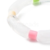 Chunky Acrylic Curved Tube & Column Beads Stretch Bracelet for Girl Women BJEW-JB06989-5