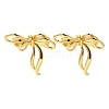 Bowknot Brass Stud Earrings for Women EJEW-Z067-01G-2