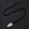 Natural Quartz Crystal Sailor's Knot Pendant Necklace with Nylon Cord for Women NJEW-E091-02F-3