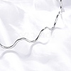304 Stainless Steel Wave Shape Link Chain Necklaces for Women NJEW-S439-08P-2