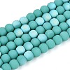 Frosted Opaque Glass Beads Strands GLAA-T032-P4mm-MBB12A-1