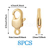 8Pcs Brass Lobster Claw Clasps KK-TA0002-67-3