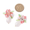 Flower Handmade Glass Seed Beads Stud Earrings EJEW-MZ00449-5