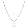 1Pc Brass Chain & 304 Stainless Steel Letter Pendant Necklaces NJEW-LP0001-35Z-P-1