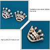 CHGCRAFT 16pcs 2 Colors Crystal Rhinestone Crown Brooches JEWB-CA0001-10-6