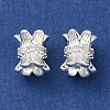 Rack Plating Brass Pave Clear Cubic Zirconia Spacer Beads KK-M285-18S-2