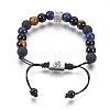 Natural Mixed Gemstone Braided Bead Bracelets BJEW-G607-03-2