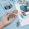 DICOSMETIC 6Pcs 6 Style Alloy Hamsa Hand/Hand of Miriam Pendant Keychain AJEW-DC0001-35-3