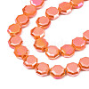 Electroplate Opaque Solid Color Glass Beads Strands EGLA-N002-27-B02-3