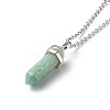 Bullet Faceted Natural Green Aventurine Pendant Necklace NJEW-JN03601-05-1