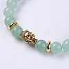 Natural Green Aventurine Beads Stretch Bracelets BJEW-E325-D31-2