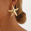 Alloy Starfish Stud Earrings for Women EJEW-U028-04G-1